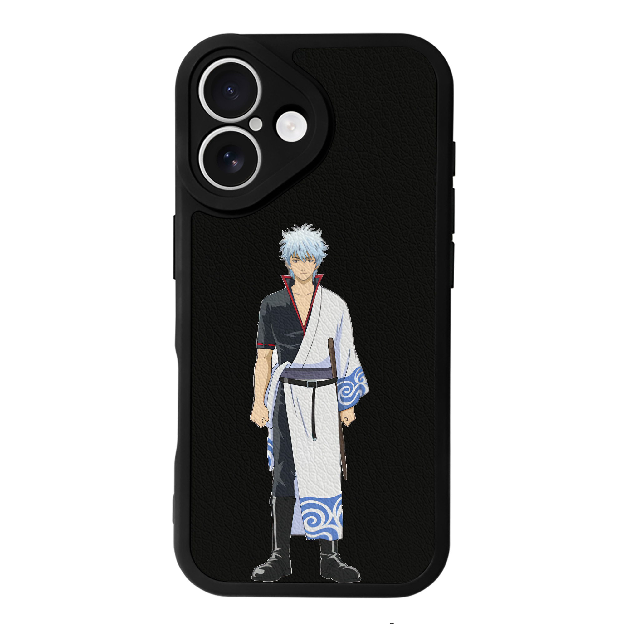 （画像用） ぎんたま 坂田銀時（さかたぎんとき） 神楽 志村新八（しむら しんぱち） GINTAMA Sakata Gintoki Kagura Shimura Shinpachi 【iPhone 16シリーズ対応】シリコンスマホケース（レザー調） 材質：シリコン